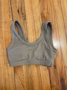 Alo Yoga Ribbed Sports Bra LIKE NEW SMALL TAUPE